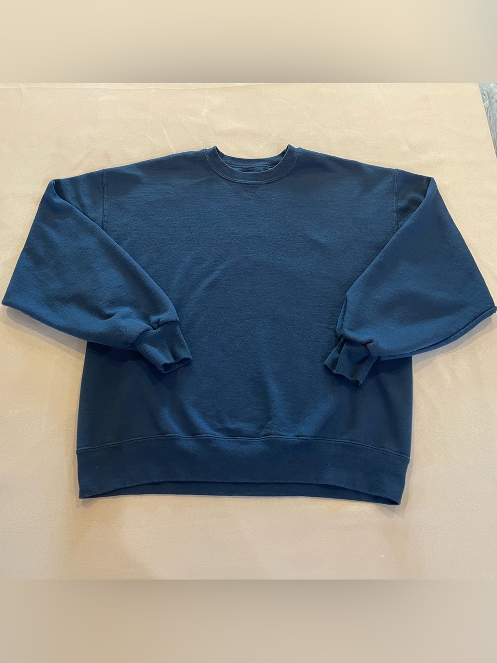 Fruit of the Loom Navy Blue Oversized Crewneck Sweatshirt L